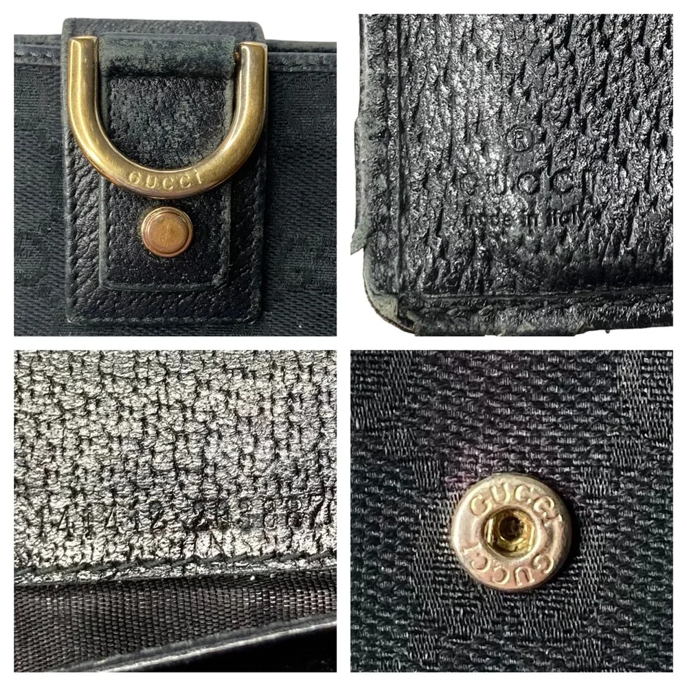 Authentic GUCCI Black Canvas & Leather Guccisima Monogram Long Carryall Wallet_2